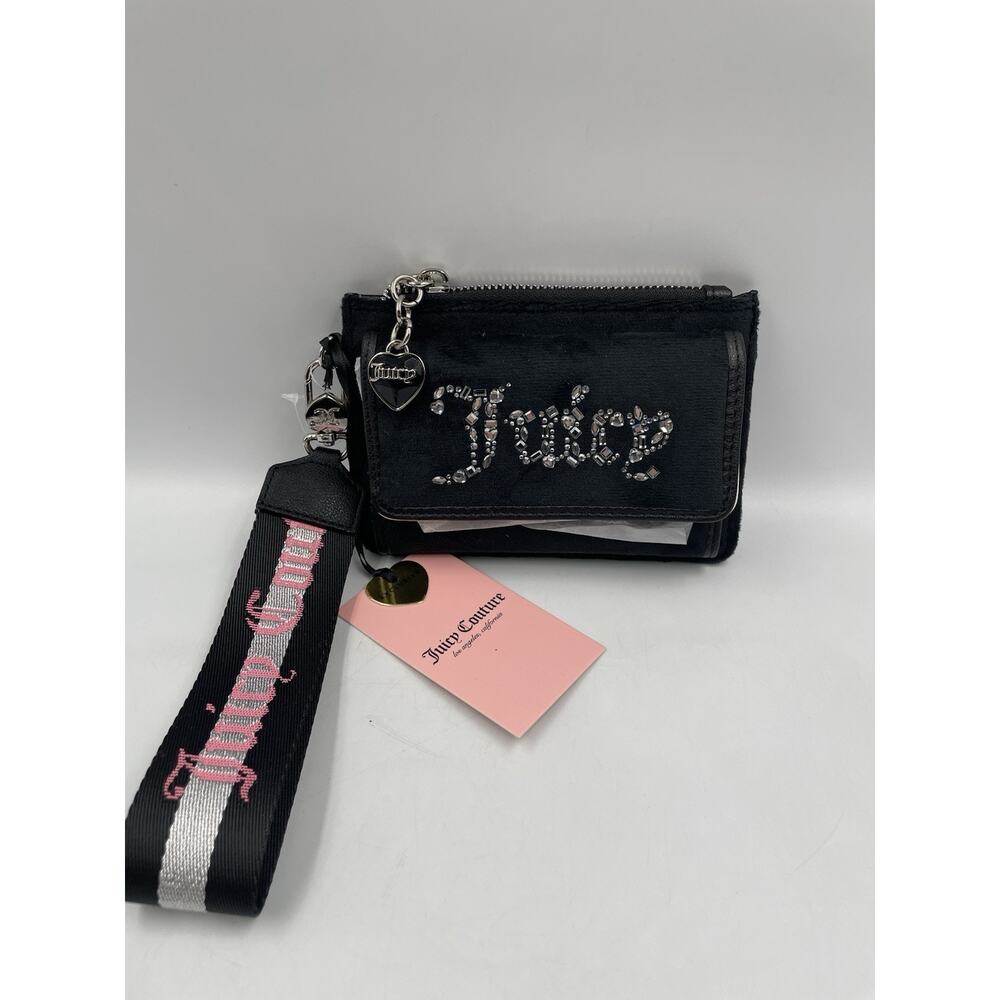 Juicy Couture All That Glitters Wristlet Exclusive Thick Strap Liquorice Silver